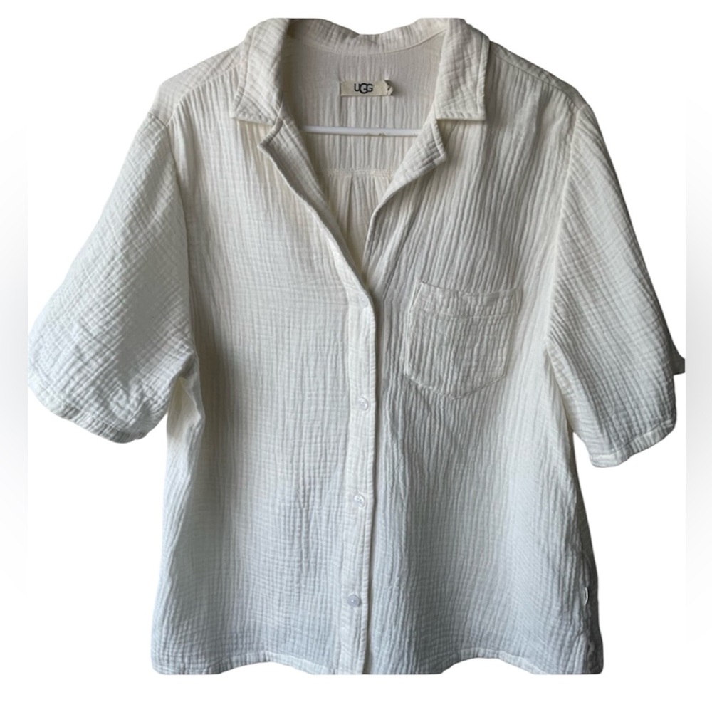 Ugg Cream Button Down Pajama Top - image 3